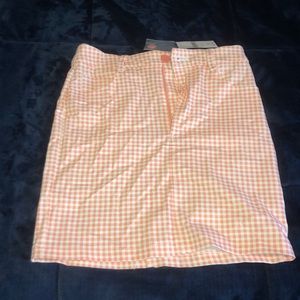 Gingham Orange and White Skirt